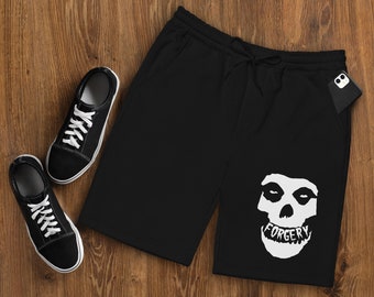 Pantalones cortos de lana de fiena de falsificación para hombres - logotipo blanco