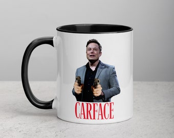 Elon Musk como Carface - Taza con interior de color
