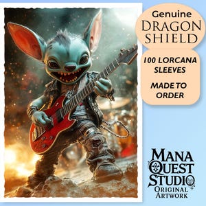 Lorcana-hoezen: Alien Guitar Heror! 100+ topkwaliteit! Kleurrijk, scherp! Dit is jouw deck: beschermd en ziet er goed uit!
