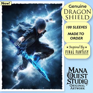 MTGスリーブ：究極のナイトブレード！ファイナルファンタジーにインスパイアされたドラゴンシールドスリーブ100枚セット。耐久性、鮮やかさ、そしてインパクトのあるデザイン