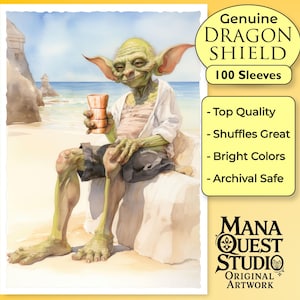 MtG Sleeves: Goblin de Praia em Aquarela! Mais de 100 Sleeves de Alta Qualidade! Imagem Colorida e Nítida! Este é o Seu Deck -- Protegido e com Boa Aparência!