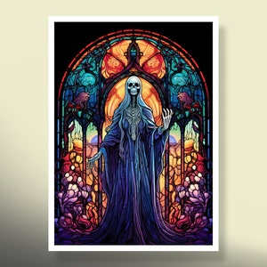 MtG Sleeves: Stained Glass Death Calling! Unique Design! 100+ Top Quality Sleeves! Colorful! This is Your Deck--Protected and Lookin' Good!