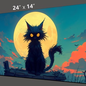 MtG Playmat: Kitty on a Log! 24&quot;x14&quot; - Colorful, Sharp Image - Smooth, Quality Game Mat for Magic the Gathering and other TCGs!