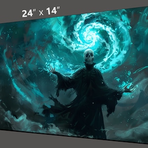 MtG Playmat: The Undead Sorcerer! 24&quot;x14&quot; - Colorful, Sharp Image - Smooth, Quality Game Mat for Magic the Gathering and other TCGs!