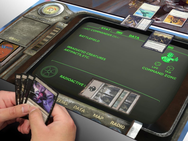 Pip-boy Commander - MTG Fallout – 24×14 Fantasy TCG Mat, Colorful/sharp ...