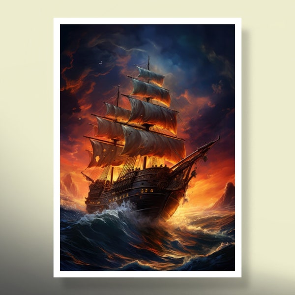 MtG Sleeves: A Tall Ship at Sunset! 100+ Top Quality Card Sleeves! Colorful, Sharp Image! This is Your Deck -- Protected and Lookin' Good!