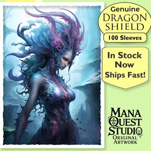 Manchons MtG : Reine de la mer à l'aquarelle ! Plus de 100 pochettes pour cartes de grande qualité ! Image colorée et nette ! Ceci est votre terrasse : protégée et belle apparence !