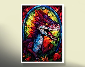 MtG Sleeves: Stained Glass Raptor! 100+ Top Quality! Colorful, Sharp! This is Your Deck -- Protected and Lookin&#39; Good!