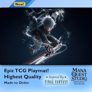 MtG Playmat: Take This! Final Fantasy Inspired Game Mat, Vibrant Full-Print, Unique Gift, Premium Quality