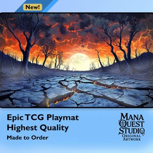 MtG Playmat: Ashmoon Hollow! Final Fantasy Inspired Game Mat, Vibrant Full-Print, Unique Gift, Premium Quality