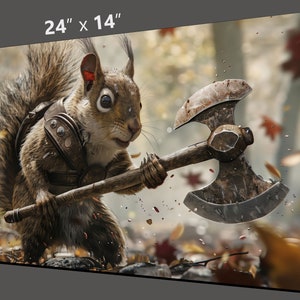 Tapis de jeu MtG : défenseur des écureuils ! 61 x 36 cm - Image colorée et nette - Tapis de jeu lisse et de qualité pour Magic the Gathering et autres JCC !