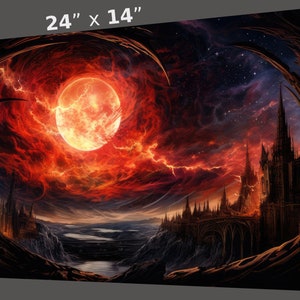 MtG Playmat: Surreal Sun! 24"x14" - Colorful, Sharp Image - Smooth Game Mat for Magic the Gathering and other TCGs!