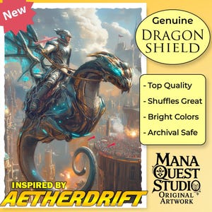 MtG Sleeves: Drakelance Knight, inspired by Aetherdrift! — 100+ Dragon Shield Quality Sleeves — Durable, Vibrant, and Built to Impress