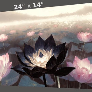 MtG Playmat: Black Lotus Among the White! 24&quot;x14&quot; - Colorful, Sharp Image - Smooth Mat for Magic the Gathering!