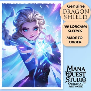 Fundas Lorcana: ¡Arcana de Hielo! ¡Más de 100 cartas de la mejor calidad! ¡Coloridas y elegantes! ¡Este es tu mazo! ¡Protegido y con un aspecto impecable!