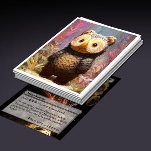 a card with an image of an owl on it