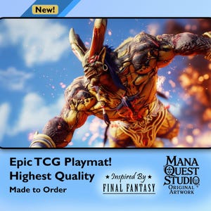 MtG Playmat: Ifrit Infernal! Final Fantasy Inspired Game Mat, Vibrant Full-Print, Unique Gift, Premium Quality