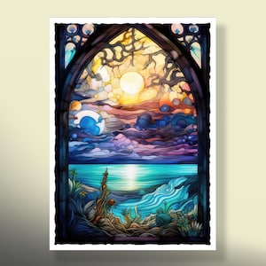 Fundas MtG: ¡Stained Glass Sunrise Serenity! ¡Más de 100 de la mejor calidad! ¡Coloridas y elegantes! ¡Esta es tu baraja, protegida y con un aspecto impecable!