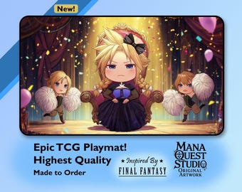 A Beauty with a Cloudy Attitude - MTG Final Fantasy Inspired Playmat – 24×14 Fantasy TCG Mat, Colorful/Sharp Print