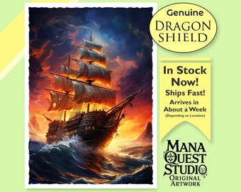 MtG Sleeves: A Tall Ship at Sunset! 100+ Top Quality Card Sleeves! Colorful, Sharp Image! This is Your Deck -- Protected and Lookin&#39; Good!