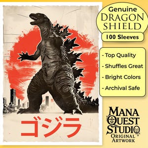 MtG Sleeves: Godzilla giapponese! Oltre 100 di alta qualità! Colorati, nitidi! Questo è il tuo mazzo, protetto e dall'aspetto fantastico!