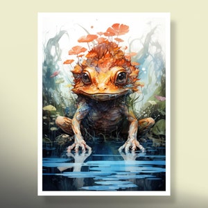 MtG Sleeves: Watercolor Flower Frog! Oltre 100 Magic Sleeves di alta qualità! Immagine colorata e nitida! Questo è il tuo mazzo, protetto e dall'aspetto fantastico!