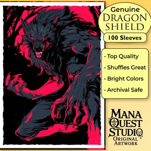 MtG スリーブ: 夜の狼男! 100 種類以上の最高品質! カラフルでシャープ! これがあなたのデッキです -- 保護され、見た目も素敵です!