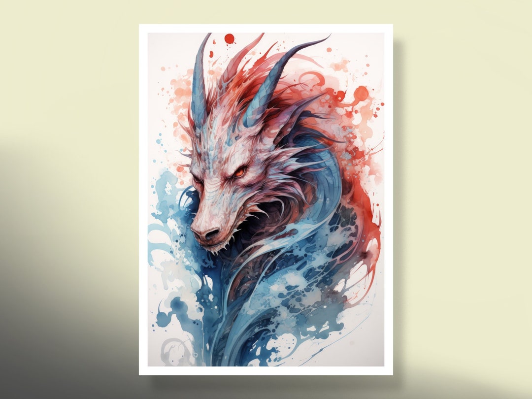 MtG スリーブ: 水彩ブルー ドラゴン! 100 種類以上の最高品質の