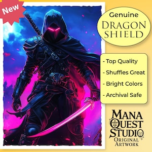 MtG Sleeves: A Shadow Carved in Neon! — 100+ Dragon Shield Quality Sleeves — Durable, Vibrant, and Designed to Impress