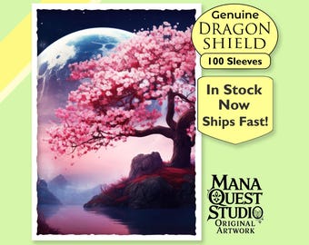 MtG Sleeves: Moonlit Sakura Dreams! 100+ Top Quality! Colorful, Sharp! This is Your Deck -- Protected and Lookin' Good!