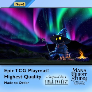 MtG Playmat: The Stars, Too, Burn! Final Fantasy Inspired Game Mat, Vibrant Full-Print, Unique Gift, Premium Quality