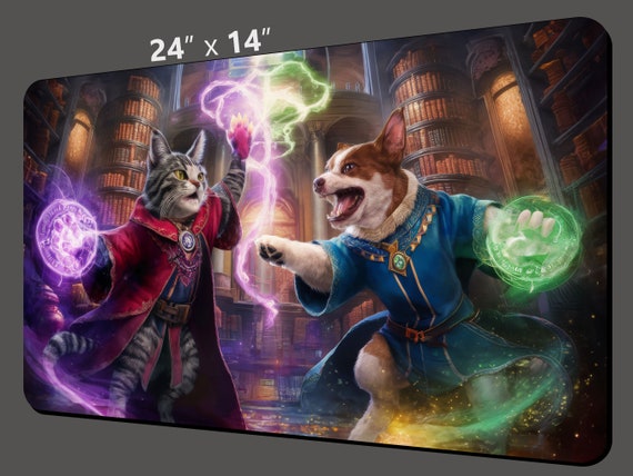 MTG プレイマット 猫&犬 Cat & Dogs Plains 平地 ① マジック MTG プレイマット 猫&犬 Cat & Dogs Plains 平地 ① マジック