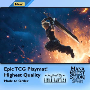 Tappetino da gioco MtG: Stormcloud! Tappetino da gioco ispirato a Final Fantasy, stampa completa dai colori vivaci, regalo unico, qualità premium