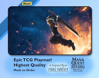 プレイマット FF7 バトル - MTG x FF TCG / 24インチ x 14インチ