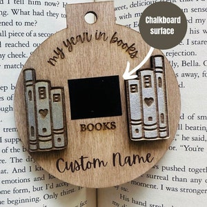 Books Read Ornament, Reader Ornament, Bookworm, Bookworm Holiday Gift, Custom Ornament, Wood Ornament, Christmas Ornament, Book Lover gift