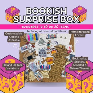 Reader Surprise Bookish Bundle, Book Lover Gift, Bookish Box, Magnetic Bookmarks, Bookish Sticker, Bookish Gifts, 10 or 20 Pick Mystery Box