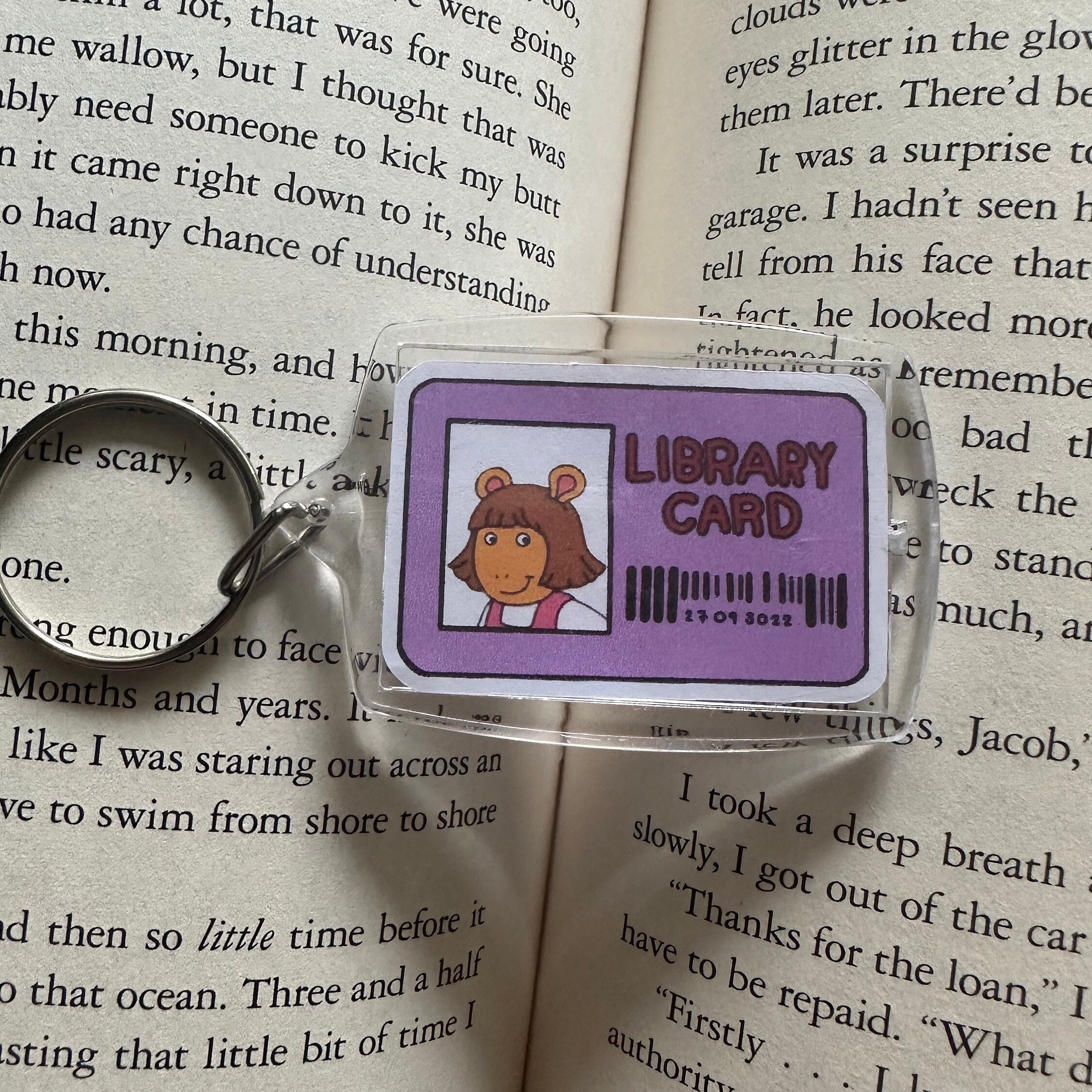 Library Key Rings DW Library Card Keychain | Custom Personalized Rectangle Key Ring | 90s ...