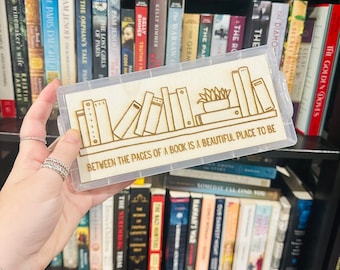 Personalized Bookmark Storage Box: Engraved Wooden Keepsake