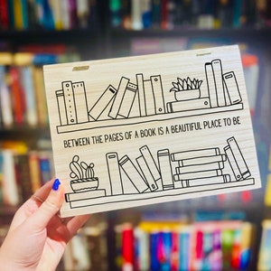 Engraved Wooden Bookmark Storage Box: Book Lover Keepsake