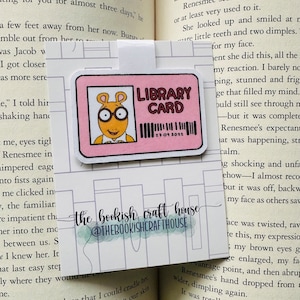 Marcapáginas magnético de Arthur Cartoon Library Card: Nostalgia de los 90
