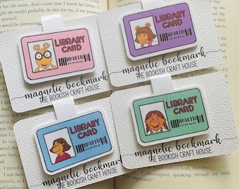 Arthur Library Card Magnetic Bookmarks - Nostalgic Cartoon Set