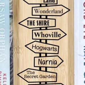 Bookish Signpost Street Destination Bookshelf Sign | Personalized Laser ...