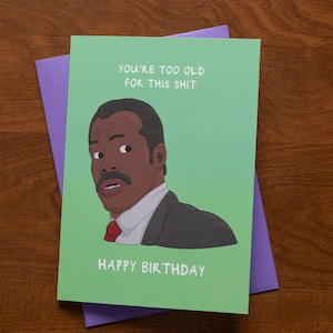 Funny Lethal Weapon Birthday Card, 80s Movie Pop Culture