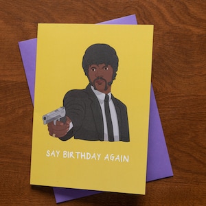 Funny Pulp Fiction Birthday Card, Jules Winnfield Birthday Card, Pop Culture Card, 90&#39;s movie lover, Nerd Gift, Jules and Vincent,