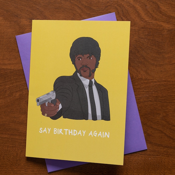 Funny Pulp Fiction Birthday Card, Jules Winnfield Birthday Card, Pop Culture Card, 90's movie lover, Nerd Gift, Jules and Vincent,