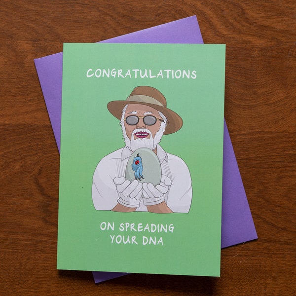 Funny Jurassic Park New Baby Card, Pop Culture Card, New Baby Congratulations Card, Funny Baby Shower Card, Expecting parents Card, 90s card