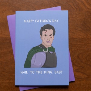 Ash Vs Evildead Card, Funny Ash  Father&#39;s Day Card, Hail to the King Baby, Funny Horror Card, Army of Darkness Card, Pop Culture Card