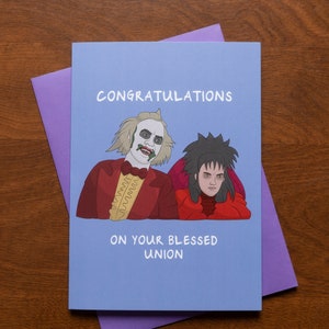 Funny Beetlejuice Card, Funny Marriage Card, Newlywed Card, Pop Culture Card, 80s movie card, Wedding Card, Congratulations Marriage Card