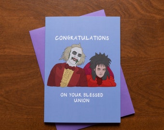 Funny Beetlejuice Card, Funny Marriage Card, Newlywed Card, Pop Culture Card, 80s movie card, Wedding Card, Congratulations Marriage Card