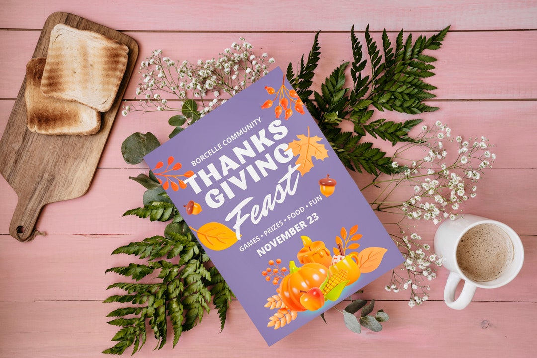 Gratitude Gala Unique Etsy Thanksgiving Invitation Cards